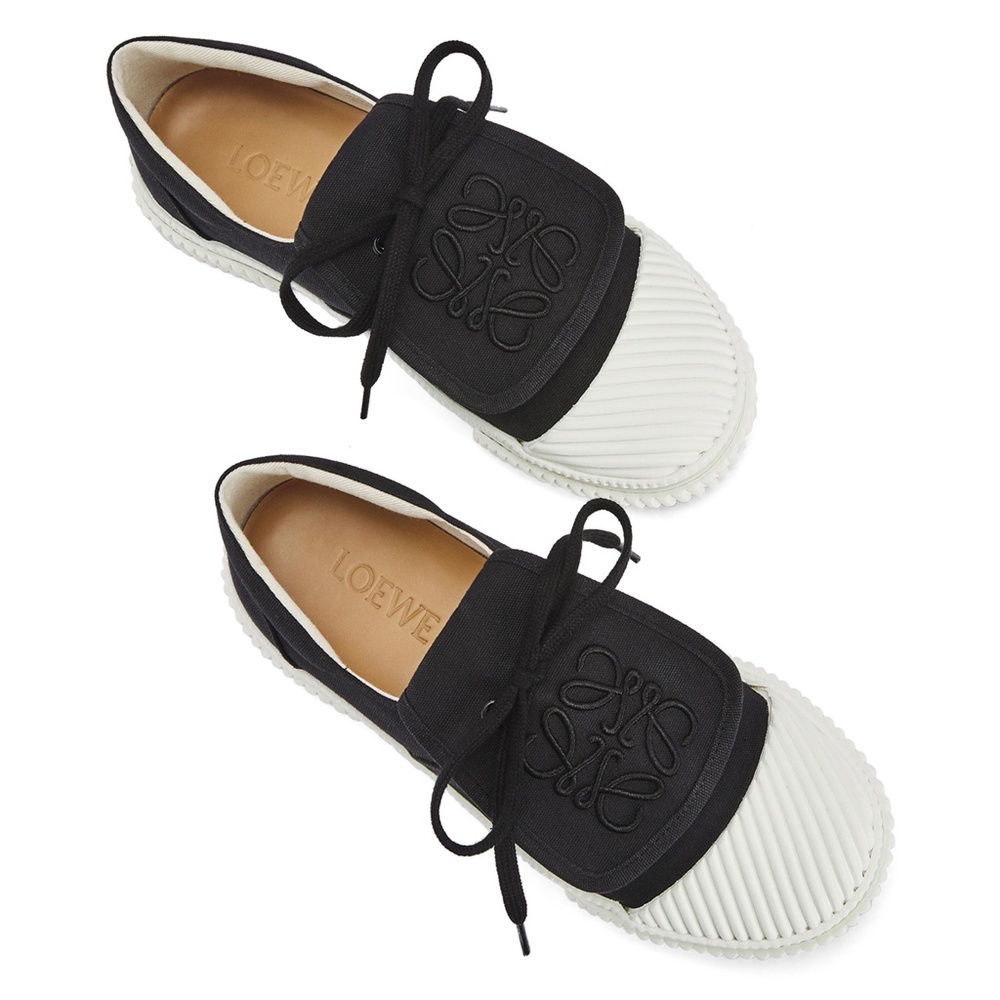 LOEWE Anagram Flap Sneakers in Black Canvas Size EU 40 / US 10 - Picture 4 of 8